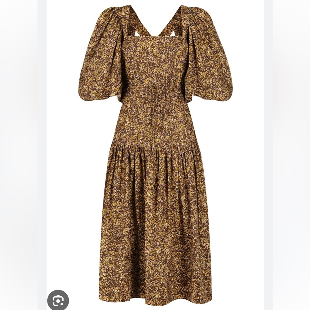 Shona Joy Lilou Pin Tuck Cross Back Midi Dress